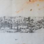 Δημήτρης Κρέτσης_Πλατεία Αγρινίου 1945_1950_1997_μολύβι σε χαρτί_13x49 cm